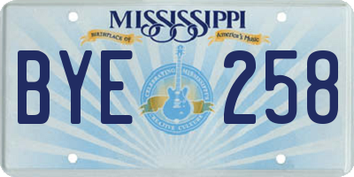 MS license plate BYE258