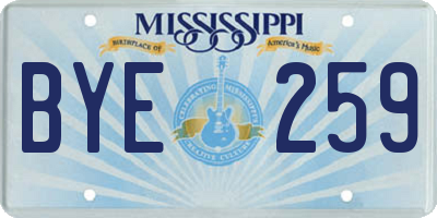 MS license plate BYE259