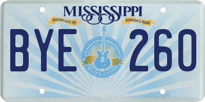 MS license plate BYE260