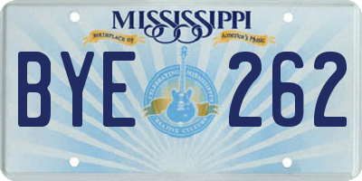 MS license plate BYE262