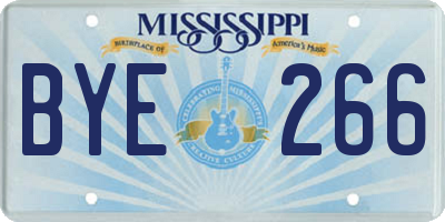 MS license plate BYE266