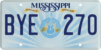 MS license plate BYE270