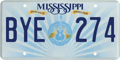 MS license plate BYE274
