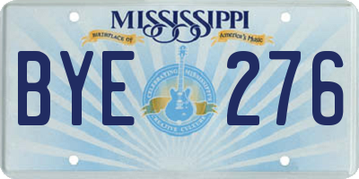 MS license plate BYE276