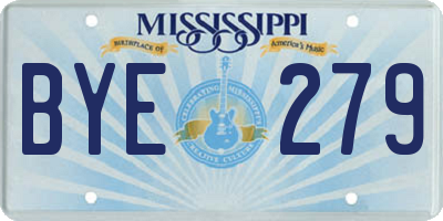MS license plate BYE279