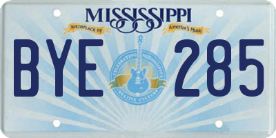 MS license plate BYE285