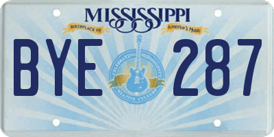 MS license plate BYE287
