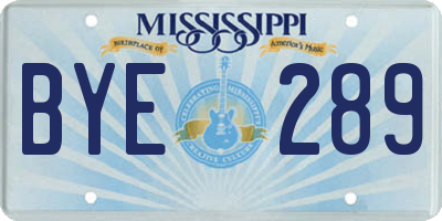 MS license plate BYE289