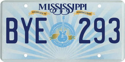 MS license plate BYE293