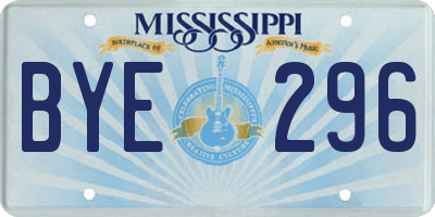 MS license plate BYE296