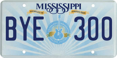 MS license plate BYE300