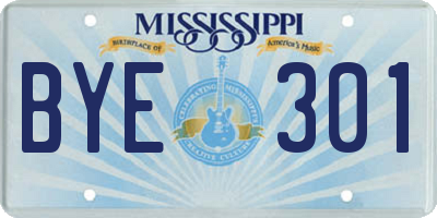 MS license plate BYE301