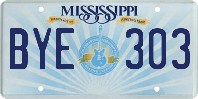 MS license plate BYE303