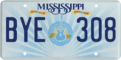 MS license plate BYE308