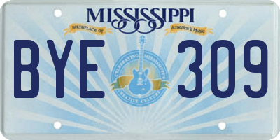 MS license plate BYE309