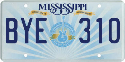 MS license plate BYE310