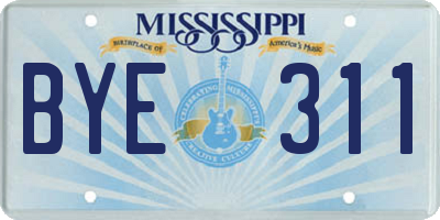 MS license plate BYE311