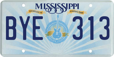 MS license plate BYE313