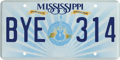 MS license plate BYE314