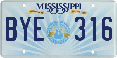 MS license plate BYE316