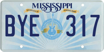 MS license plate BYE317