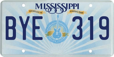 MS license plate BYE319