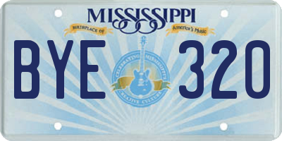 MS license plate BYE320