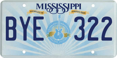 MS license plate BYE322