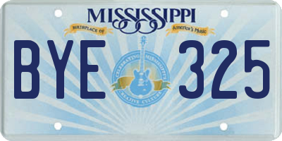 MS license plate BYE325