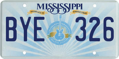MS license plate BYE326
