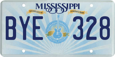 MS license plate BYE328