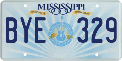 MS license plate BYE329
