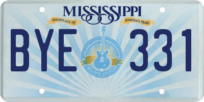 MS license plate BYE331