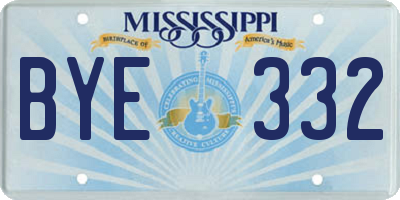 MS license plate BYE332