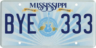 MS license plate BYE333