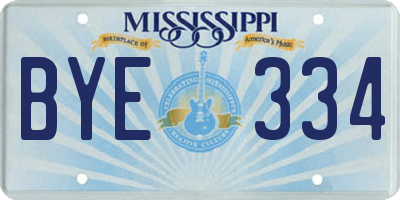 MS license plate BYE334