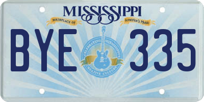 MS license plate BYE335