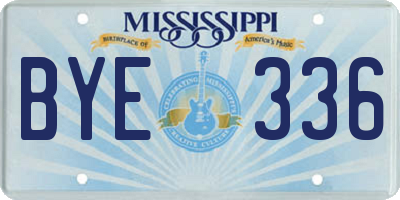 MS license plate BYE336