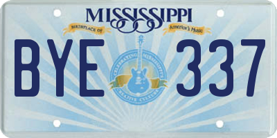 MS license plate BYE337