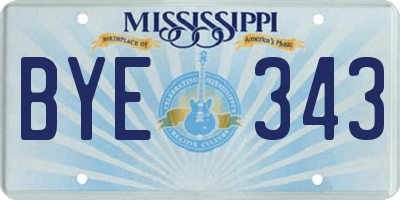 MS license plate BYE343