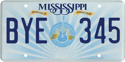MS license plate BYE345