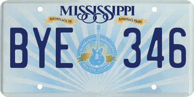 MS license plate BYE346