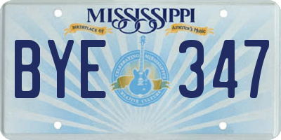 MS license plate BYE347
