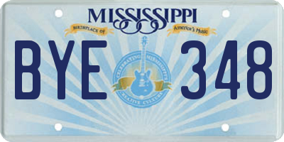 MS license plate BYE348