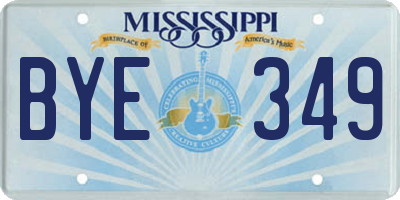 MS license plate BYE349