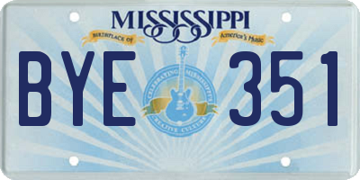 MS license plate BYE351