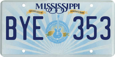 MS license plate BYE353