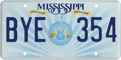 MS license plate BYE354