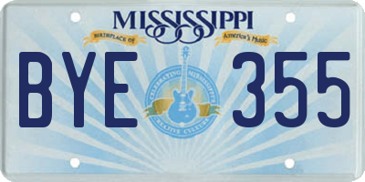 MS license plate BYE355