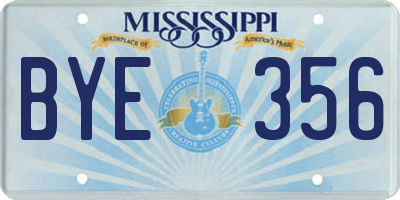 MS license plate BYE356